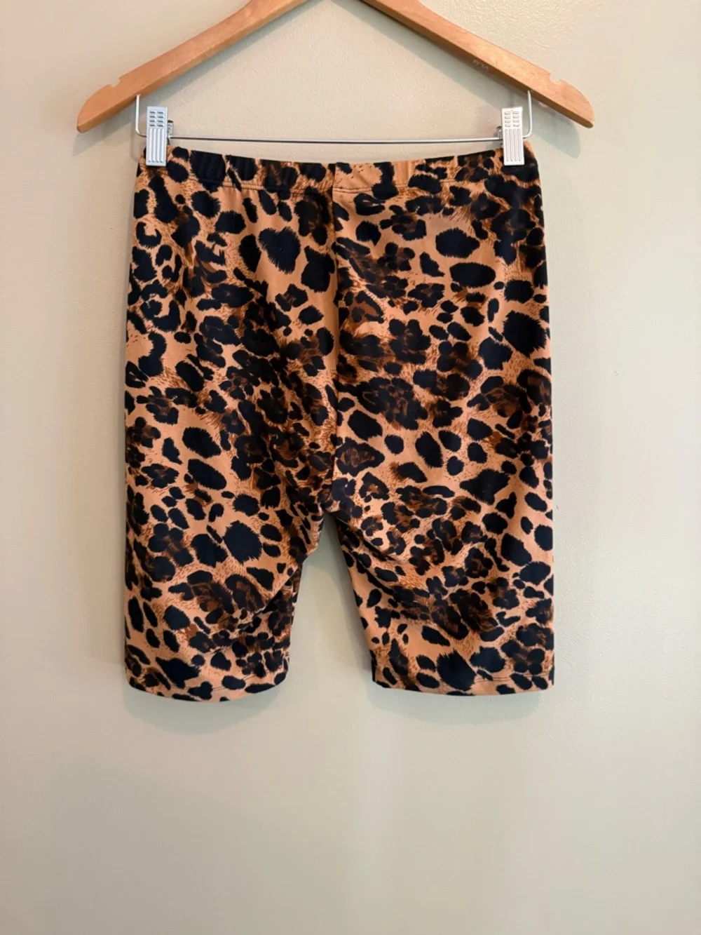 ZENANA Leopard-Print Bike Shorts in Brown and Black